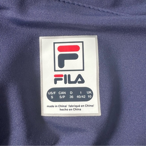 FILA Navy High Neck Athletic Tank Top Built-in Bra Tennis Yoga Small - Picture 5 of 9